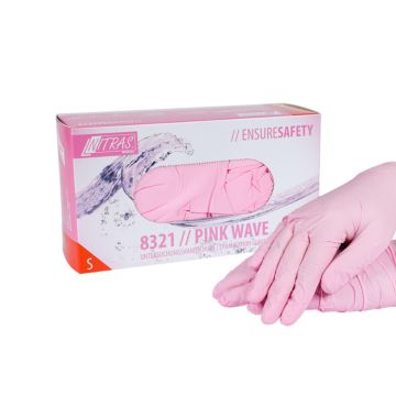 Nitrile gloves pink size S