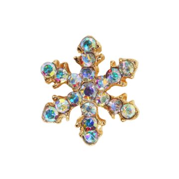 Nail charm snowflake gold-crystal