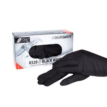 Nitrile gloves black size S